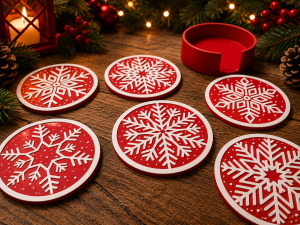 Weihnachts-Schneeflocken-Untersetzer-Set