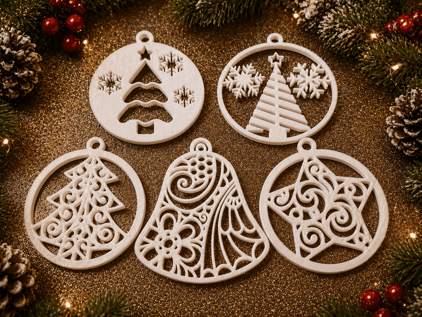 Weihnachtsbaumschmuck mit filigranem Baum-Motiv