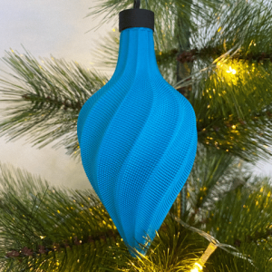 Weihnachtskugel in Tropfenform mit gewellter Rillenstruktur, PrintHero