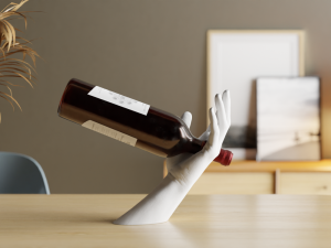 Balancierender Hand-Weinflaschenhalter – Elegant