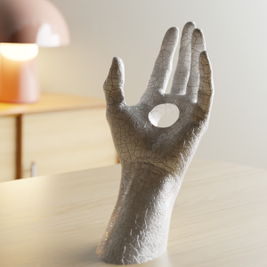 Detailansicht Craquelé-Struktur Hand-Weinflaschenhalter, PrintHero
