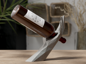 Balancierender Weinflaschenhalter – Low Poly