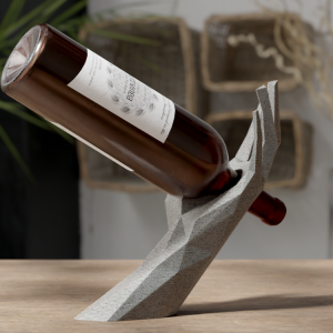 Balancierender Low-Poly-Weinflaschenhalter, PrintHero