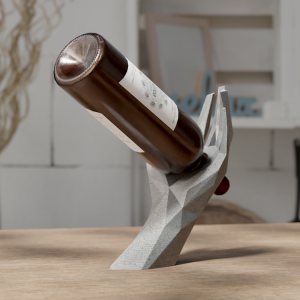Low-Poly-Weinflaschenhalter Detailansicht, PrintHero