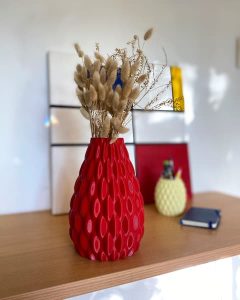 Wellen-Blumenvase mit Schuppenmuster